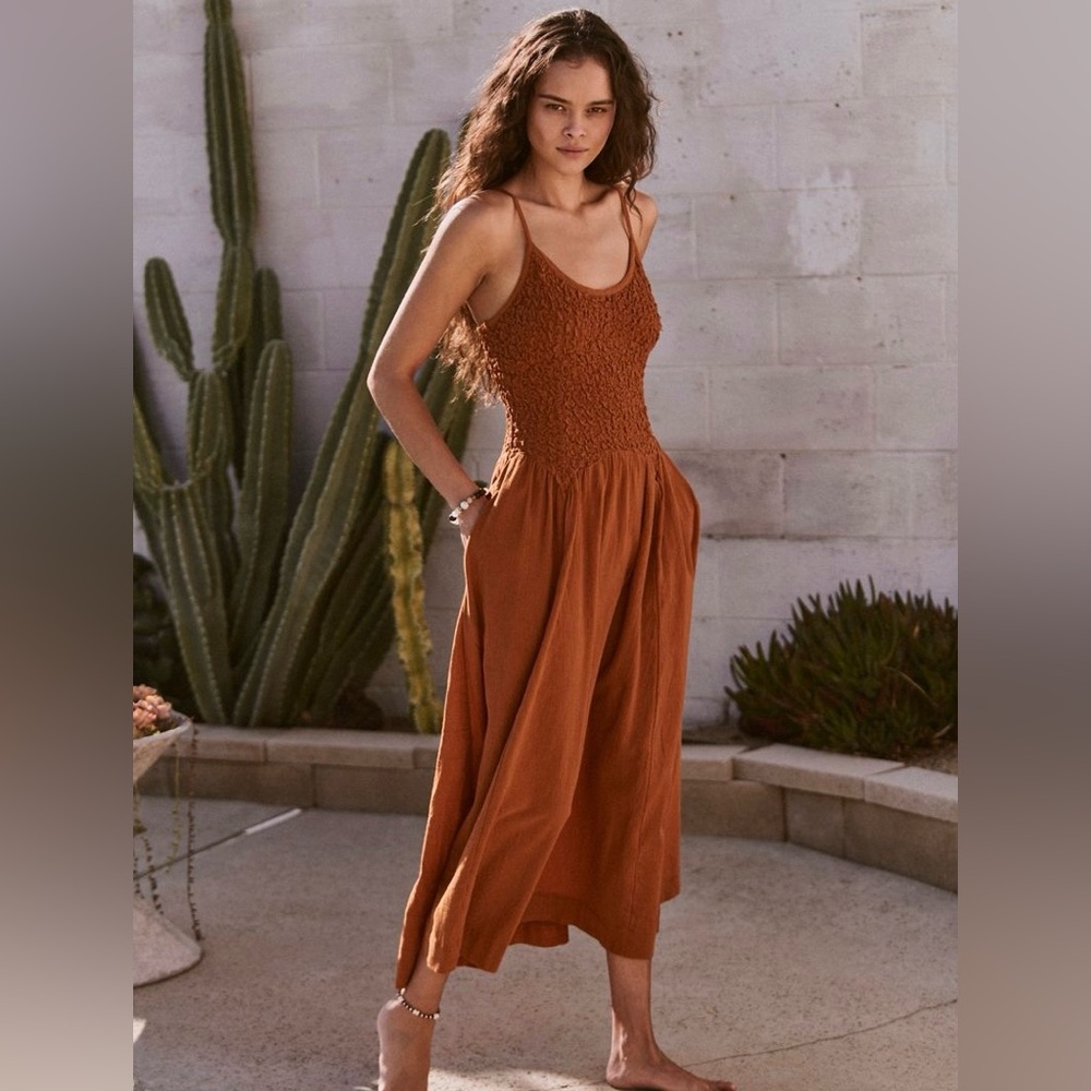 Summer chapter midi rust color